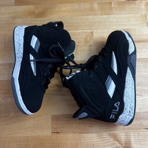Fila Dereverse Black High Top Sneakers Lace Up Basketball Little Kid Size 11 NEW - Picture 7 of 11